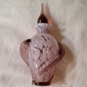 Vintage Uranium Swirl Plum Art Glass Perfume Bottle